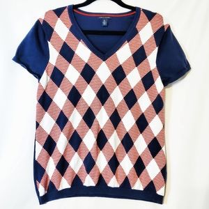 Tommy Hilfiger Y2K V-Neck USA Short Sleeve Sweater